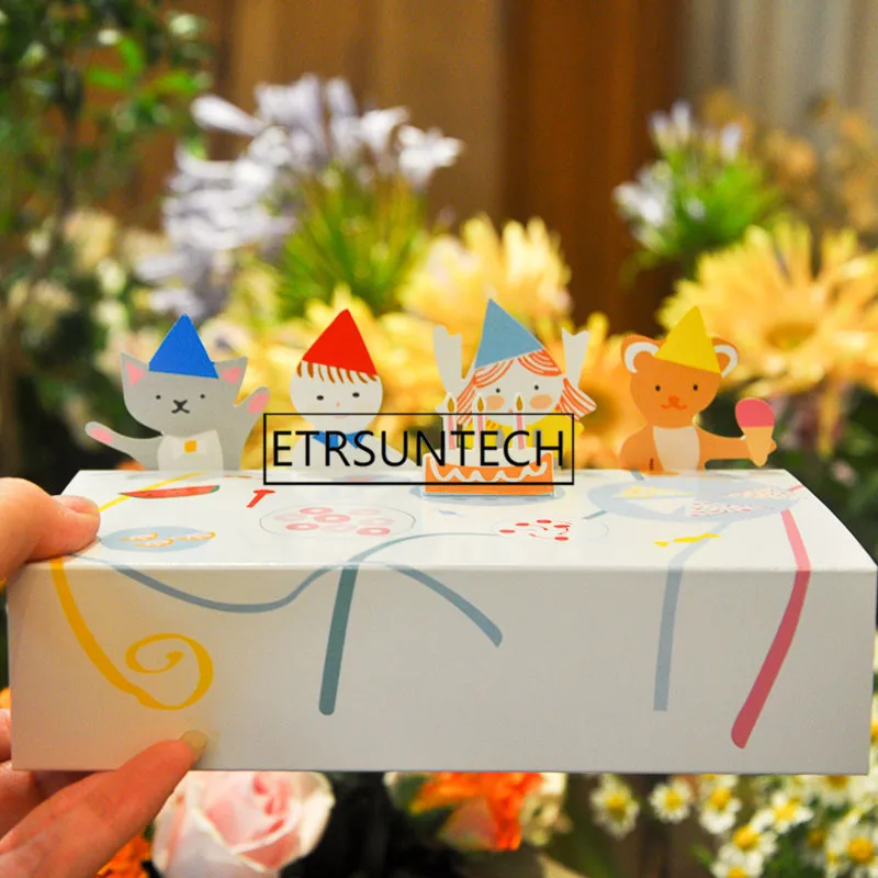 100pcs Paper Gift Box Packaging Kids Birthday Party Favors Cookies Sweet Candy Packaging Gift Drawer Box For Kids Party Animals