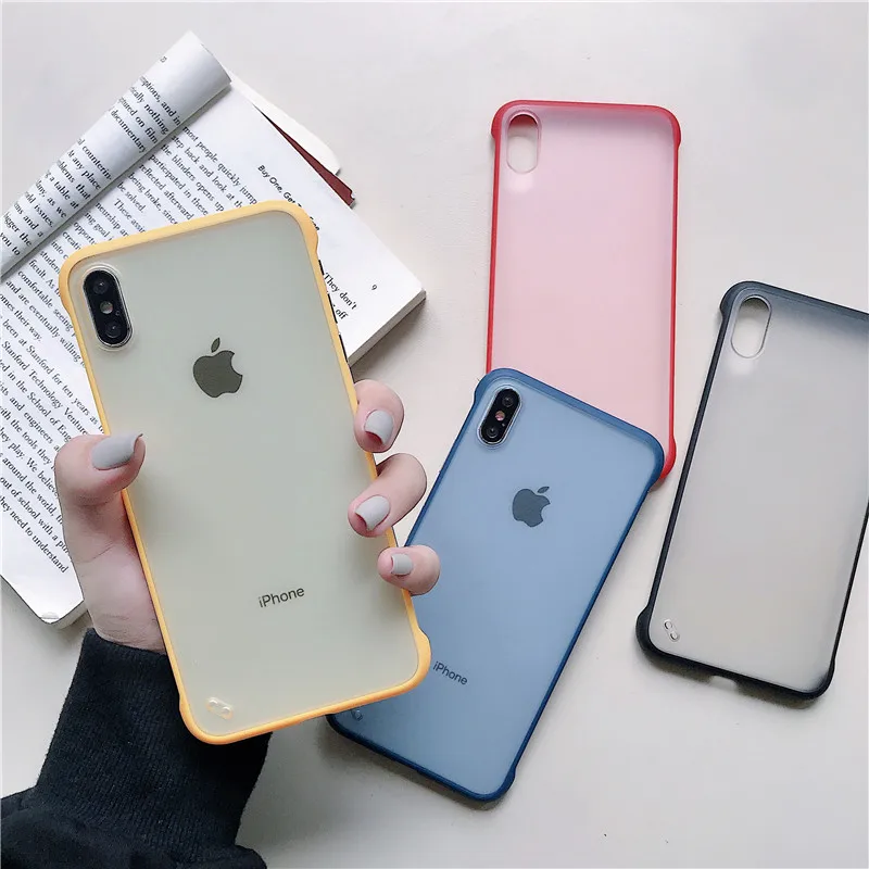 

Transparent matte borderless phone case for iPhone 6 S 7 7plus 8 8plus X XR XS max 11 11PRO simple and stylish PC case