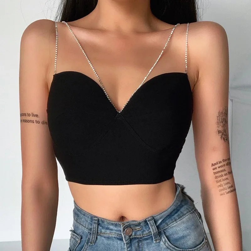 Flashing Diamond Chain Summer Crop Top 