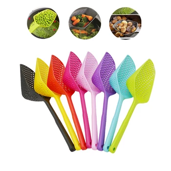 

Filtering Soup Ladle Shovels Vegetable Strainer Scoop Nylon Spoon High temperature resistant pressure Colander Soup Filter