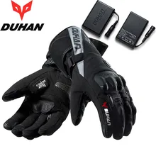 DUHAN Electric Heating Motorcy Gloves Winter Moto Riding Glove Waterproof Warm Glove Touch Screen Fall proof Knight Equipment