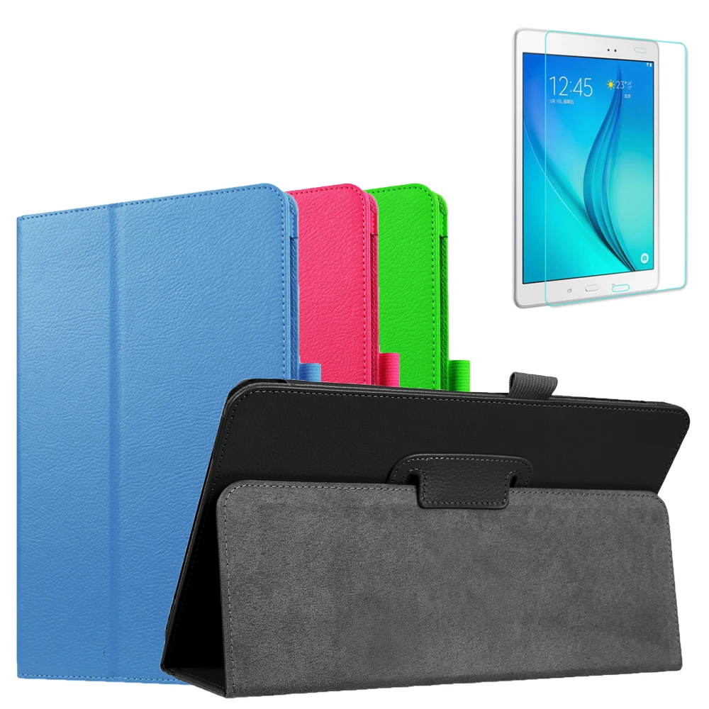 Smart Fold Flip Shell Cover Shell Skin Cover Holder Protector For Samsung Galaxy Tab A 10.1 T580 T585N W. Tempered film