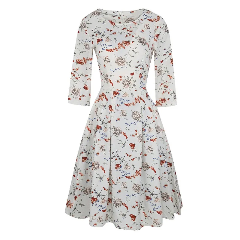 Женские весенне-летние платья, модное платье с цветочным принтом размера плюс, длинные рукава, карманы, свободный халат, Повседневное платье макси для девушек, Vestidos N30