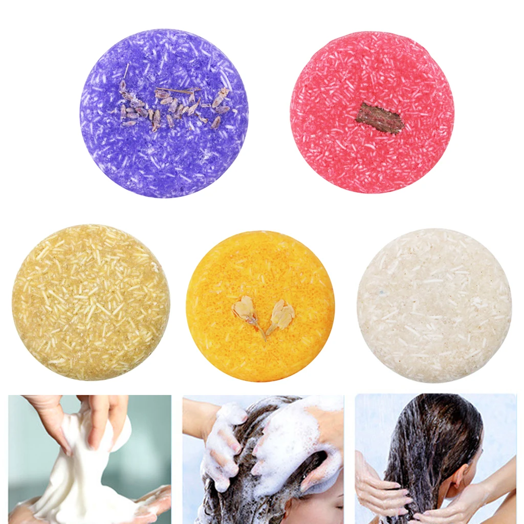 5Pcs 100% Natural Organic Conditioner and Repair Care Hair Darkening Shampoo Bar Natural Organic Shampoo Soap Bar Anti-Dandruff