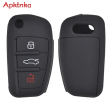 Apktnka 3 düğme silikon araba uzaktan anahtar Fob Shell kapak durumda Audi A1 S1 A3 S3 A4 A6 RS6 TT Q3 Q7 2005 2006 2007 2009   2013