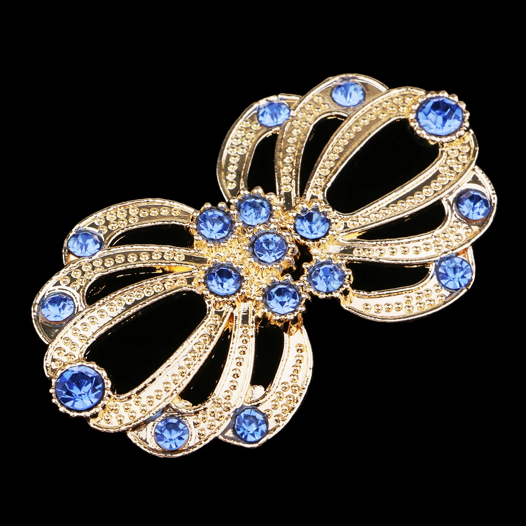 1 Set Vintage Crystal Rhinestone Wedding Closure Hook Eye& Clasp Sew On Buttons