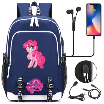 

Christmas Cartoon Cutie My Little Pony USB Boy Girl Book School bag Women Teenagers Men Laptop Backpack Packsack