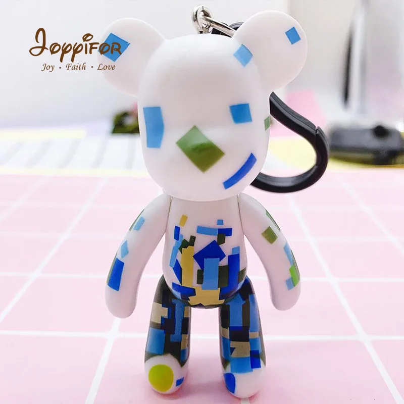 Joyifor Bearbricklys брелок с героями мультфильмов классические фигурки медведь автомобильный брелок Симпатичная детская Мишка сумка кулоны-куклы модель детского подарка - Цвет: Красный
