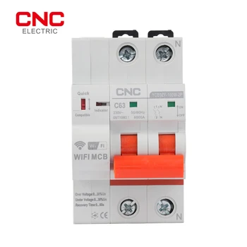 Disyuntor inteligente CNC YCB9ZF-100W 2P, protección de cortocircuito WiFi, interruptor de pérdida inteligente temporizado, Control remoto 1