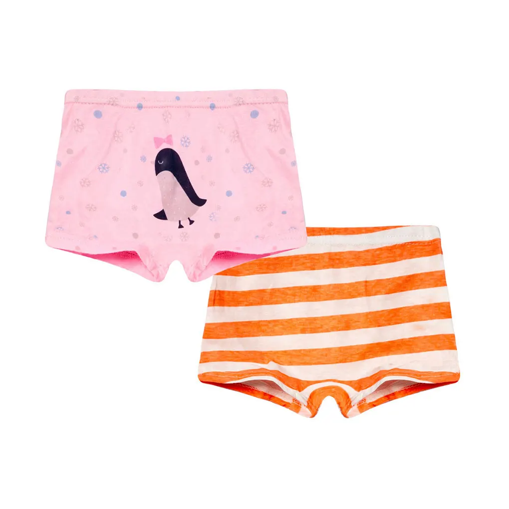 

2pcs Kids Girls Cartoon Animal Print Boxers Stripe Cotton Underwear Boyshort Briefs Panties Set Knickers Kids Girl Briefs Cotton