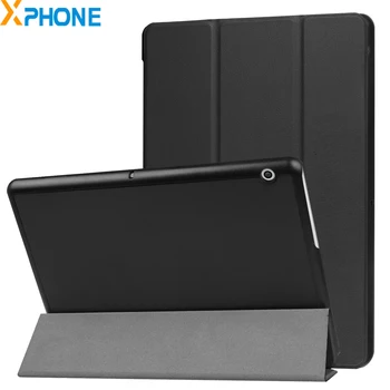 

For Huawei MediaPad T3 10 Horizontal Flip Microfiber Leather Case with Three-folding Holder Cover Shell for T3 10 inch Tablet