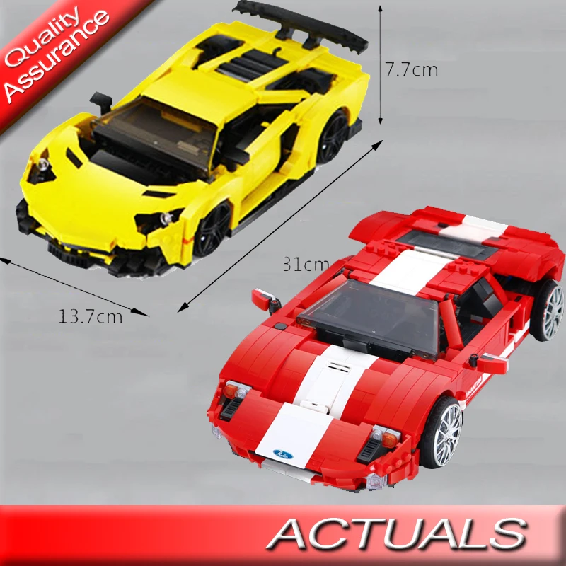 Гоночный Автомобиль Red Phantom и желтая вспышка XingBao 03008 03011 Technic MOC серии строительные блоки DIY игрушки