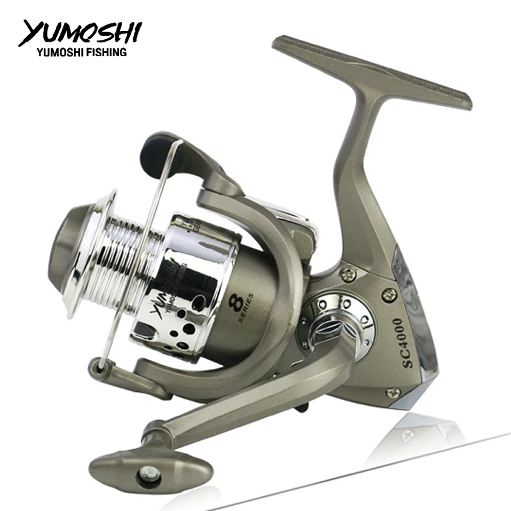 Yumoshi wheels fish spinning fishing reel 5.5:1 8BB 1000-7000 series  Spinning wheel type Sea Rock lure fishing reels pesca SC