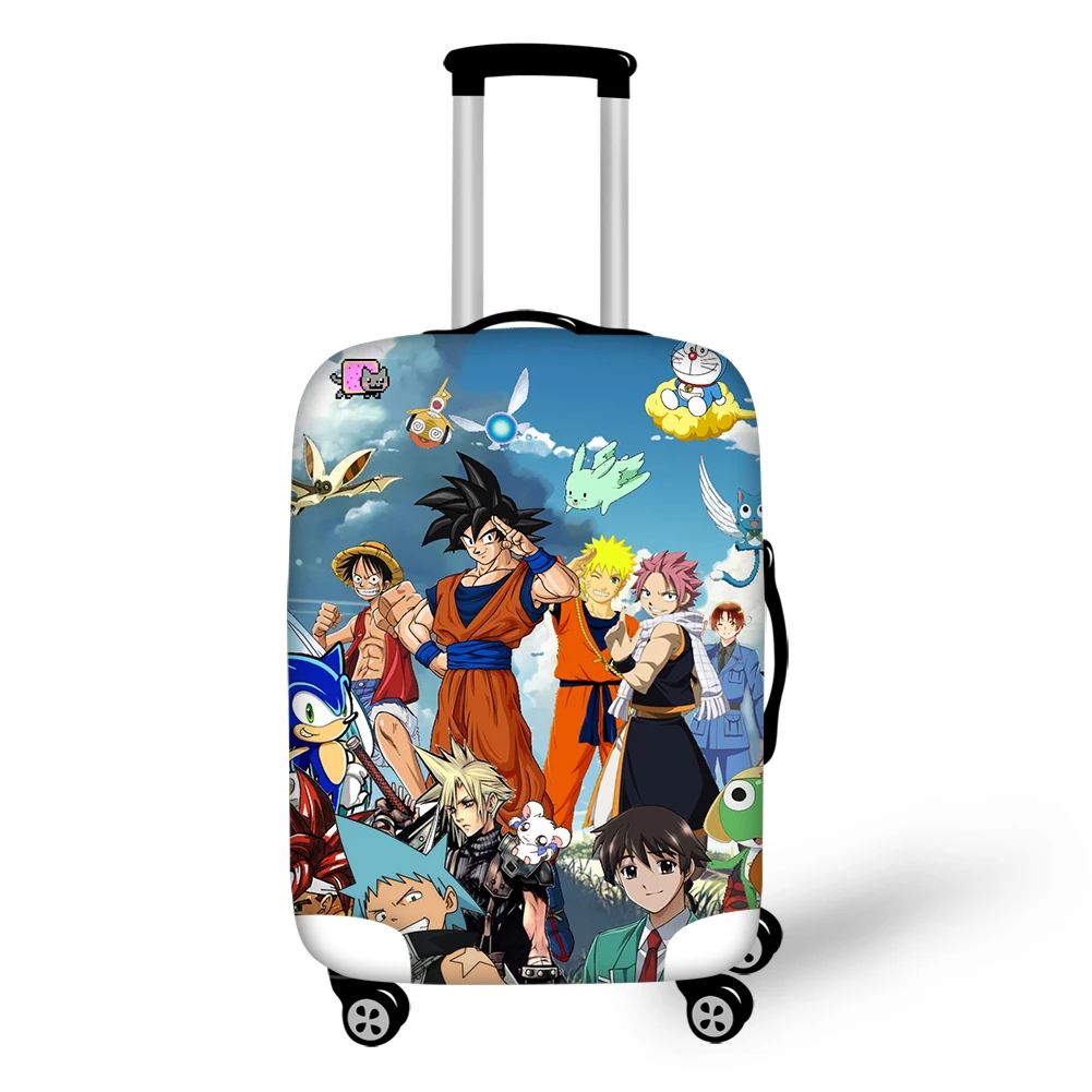 Anime One Piece Luffy suitcase cover elastic suitcase cover zipper luggage case removable cleaning suitable for 29-32 trunk cover