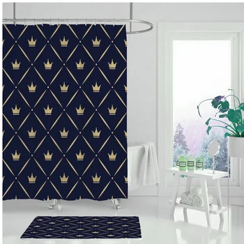 

Plastic PEVA 3D Waterproof Shower Curtain Geometric Bathroom Curtain Luxury Shower Curtain