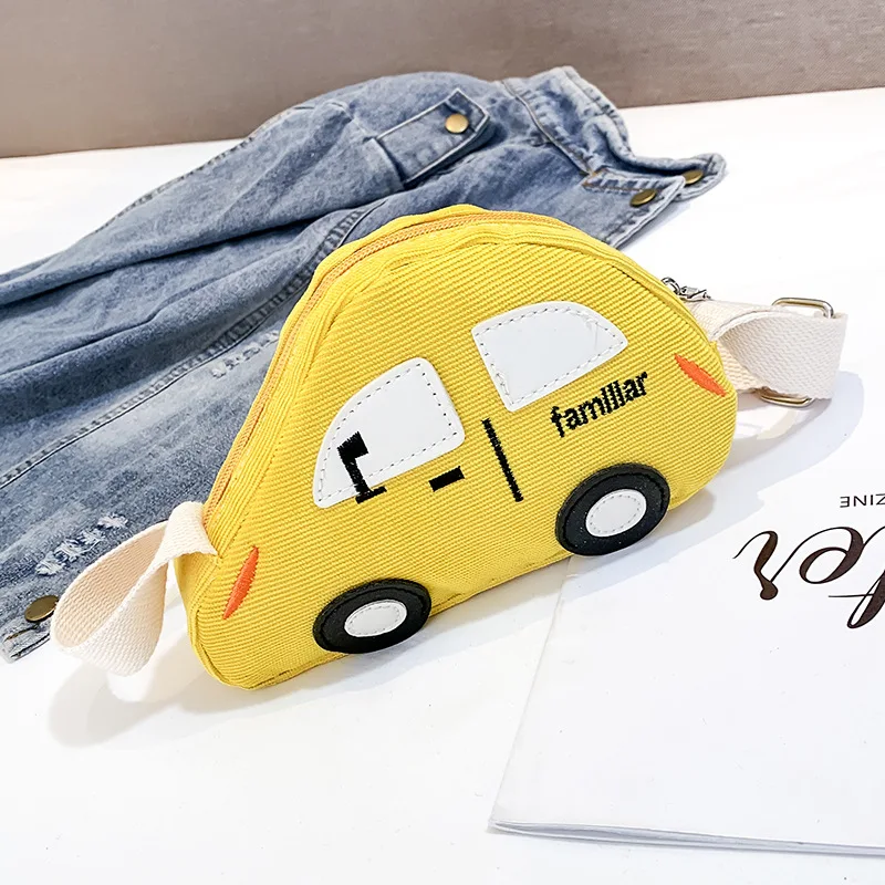 New Cartoon Canvas Shoulder Bag Korean Car Baby Girls Crossboby Bag Messenger Cute Xmas Gits for Children Small Hand Bags Sac