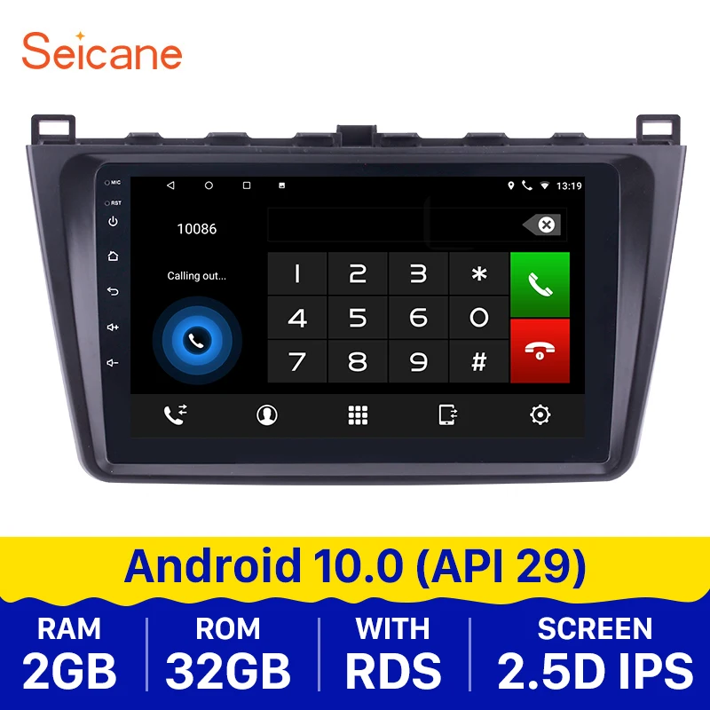 Автомобильный мультимедийный плеер Seicane 9 дюймов 2din GPS радио Android 10 0 для Mazda 6 Rui wing