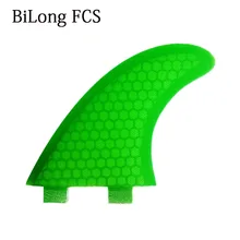 BiLong FCS производительность core PC tri-set серфинга плавники 3-fin G5 размер стекловолокна пористые гребни для сёрфинга ребра M размер зеленый FCS плавники