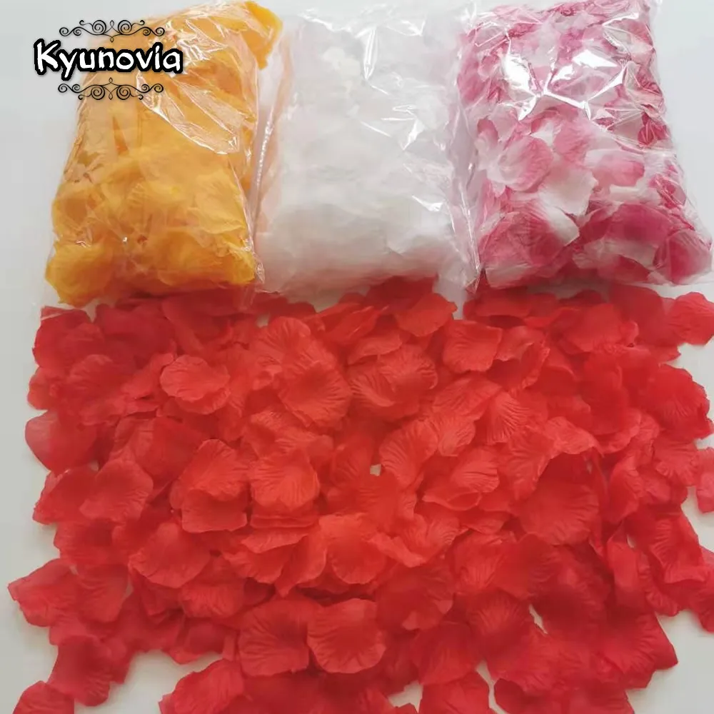 Kyunovia one by one Separated Petals 500pcs Rose Petals Petalos De Rosa Wedding Decoration Artificial Fabric Wedding Rose