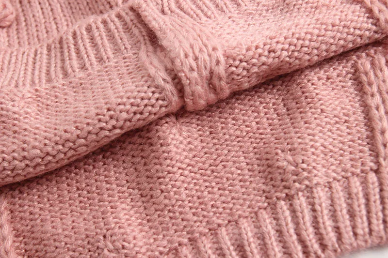Осенне-зимнее Новое модное вязаное пальто-кардиган для маленьких девочек свитер для малышей от 3 до 9 месяцев верхняя одежда для детей с шариками ручной работы
