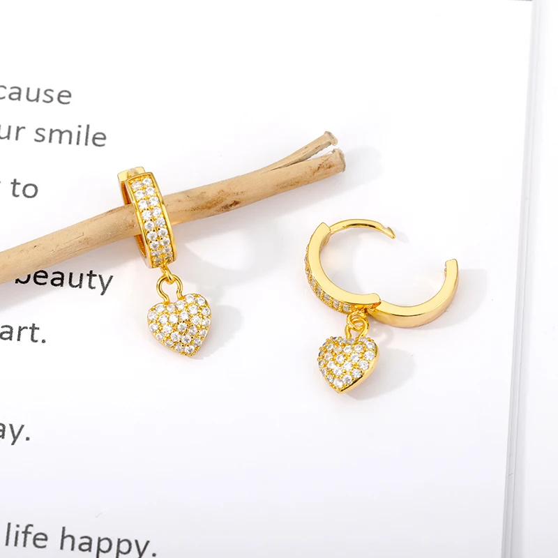 Zircon Heart Earrings For Women