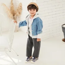 Детская одежда из Южной Кореи; сезон лето; стиль; мягкая кожа; однотонная ткань; свободная версия; Детские повседневные брюки; детская одежда