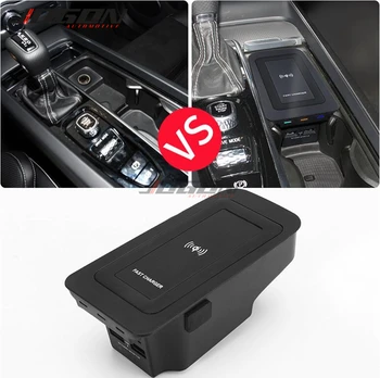 

Car Accessories 10W Wireless Mobile Charging Plate For Volvo XC60 XC90 V90 V60 S90 C60 2019 2020 Console Cell Phone Charger Pad