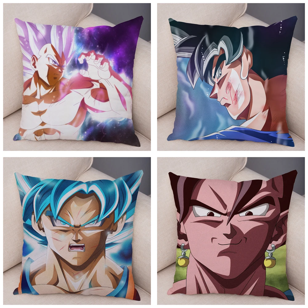 С рисунком из мультфильма «Жемчуг дракона Z сын Goku vegeta Broli наволочка плюшевые размером 45*45 см чехлы для диван, домашний декор Япония наволочка с аниме