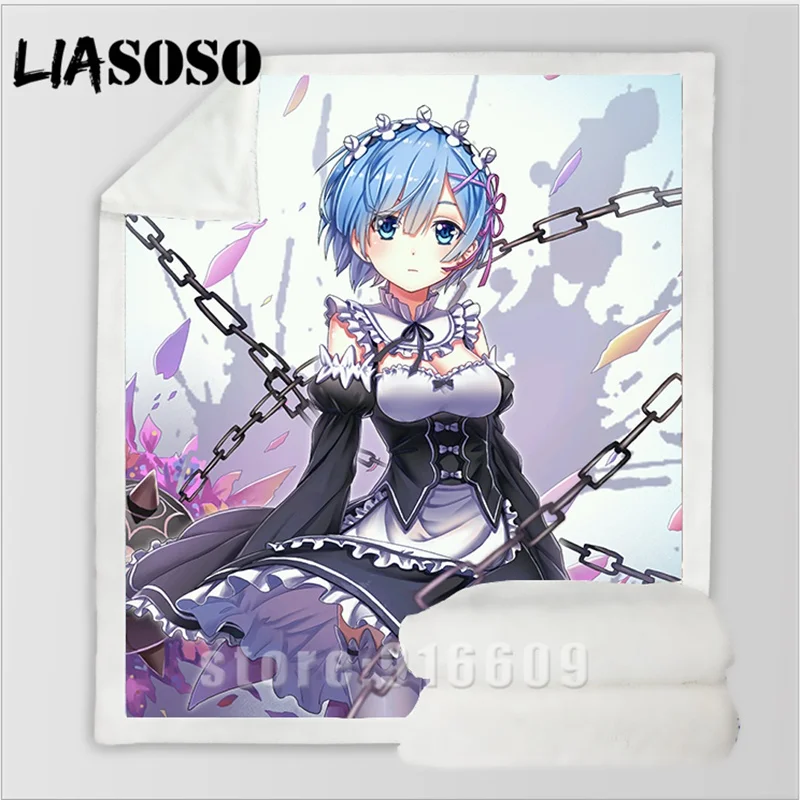 Сексуальный Re: zero двойной горничной Ram Rem Диван Постельные принадлежности Dj офис Harajuku зимнее модное одеяло покрывало детское одеяло для путешествий одеяло для прогулок