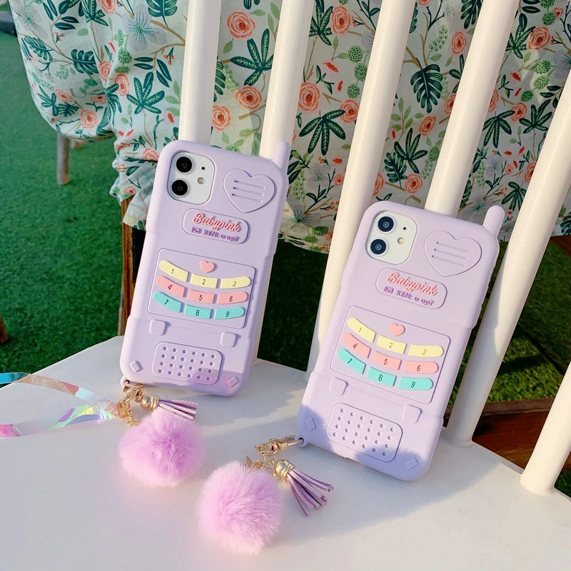3d Luxury Kawaii Purple Cute Soft Silicone Phone Case For Iphone 12 Mini 11 Pro Max X Xr Xs Max 6 7 8 Plus Se Back Cover Phone Case Covers Aliexpress