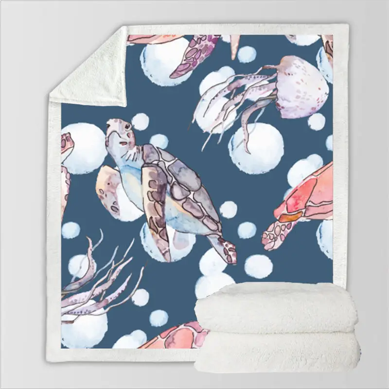 2 Одеяло с капюшоном, двойное плотное 3D пляжное одеяло с рисунком, диван, одеяло 130 см X 150 см, Тканое покрывало/полотенце, одеяло - Цвет: 2