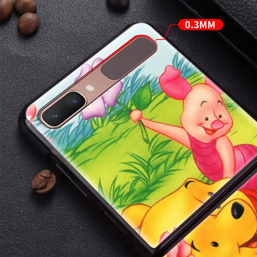 galaxy z flip3 case Pooh Bear Cute Shockproof Cover for Samsung Galaxy Z Flip Flip3 5G Black Phone Case Shell Hard Fundas Coque Capa samsung flip3 case