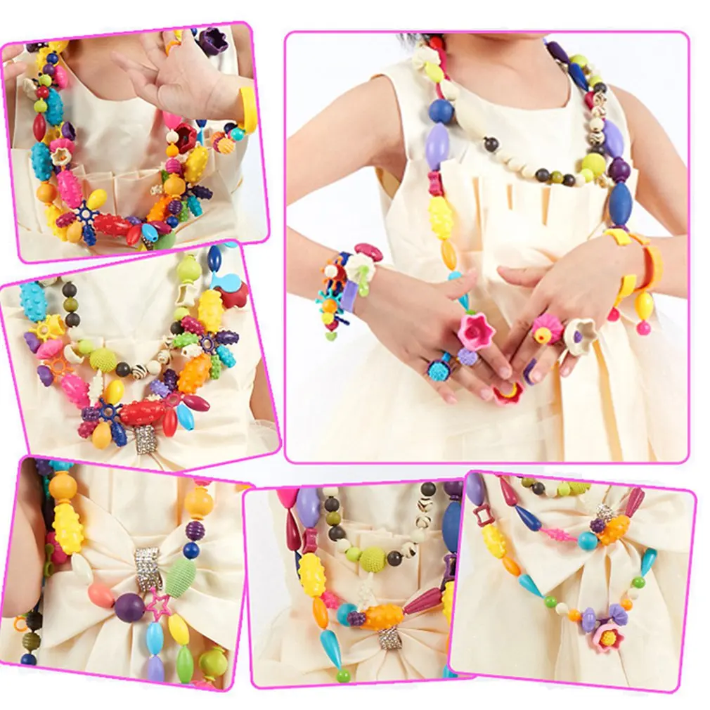 

600pcs Children creative DIY beads toy with whole accessory set/ Kids girls handmade art craft educational toys for gifts