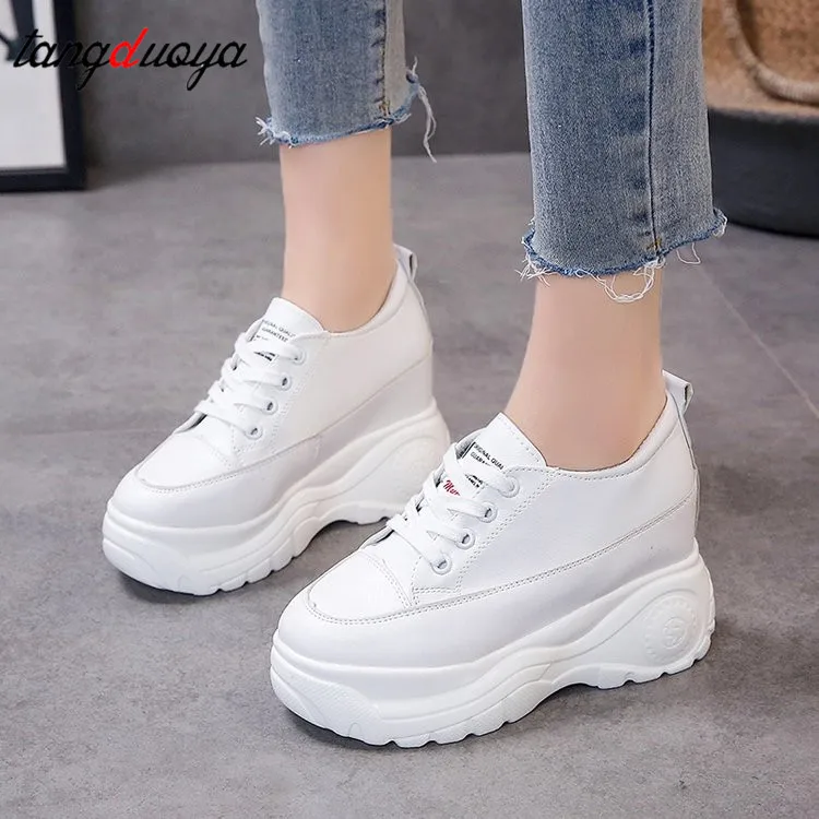 

white sneakers women High Platform Sneakers Spring Female Shoes Black Sneakers Breathable Casual shoes ladies Zapatos Mujer 2020
