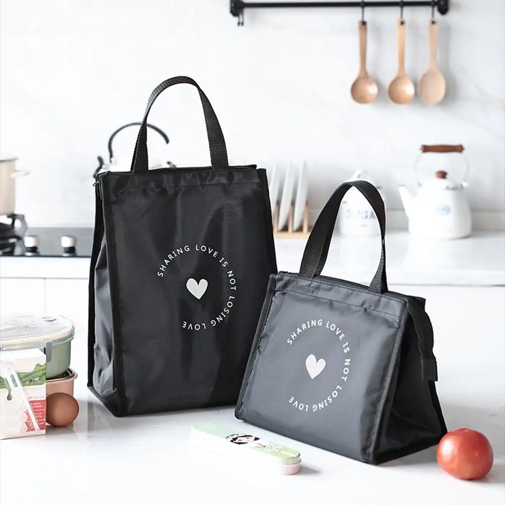 

Nordic Simple Handbag Waterproof Oxford Cloth Insulation Lunch Tote Large Capacity Storage Bag