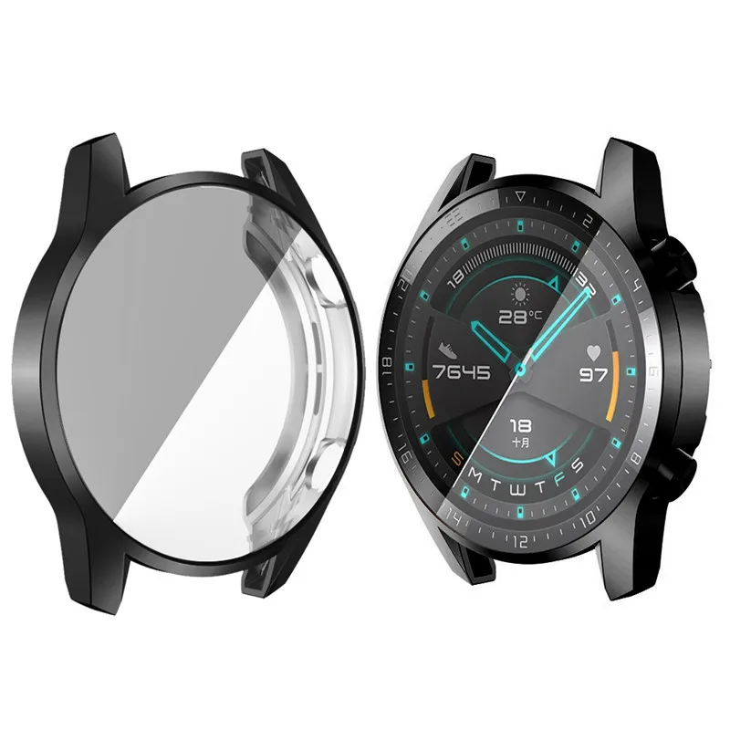 Для huawei watch GT 2 46 мм чехол Защитная крышка для экрана ТПУ все включено анти-стойкий корпус покрытие защитная рамка силикон
