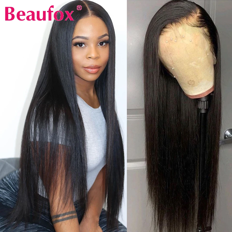 Парик из человеческих волос Beaufox для чернокожих женщин бразильский прямой парик