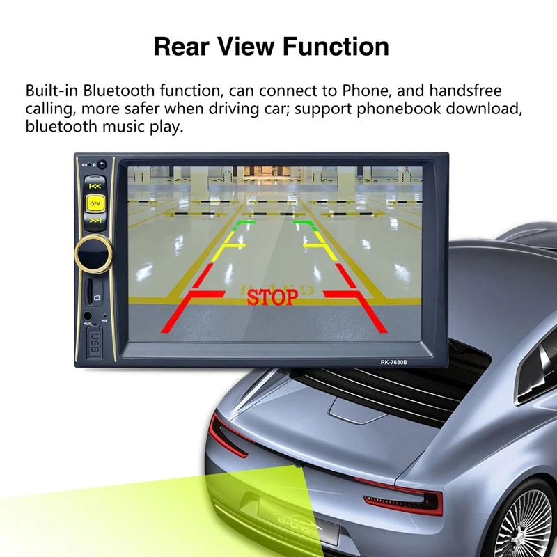 Автомобильный стерео Bluetooth Rds Fm Mp5 плеер Carplay Mirrorlink Iphone Usb/Aux/Sd