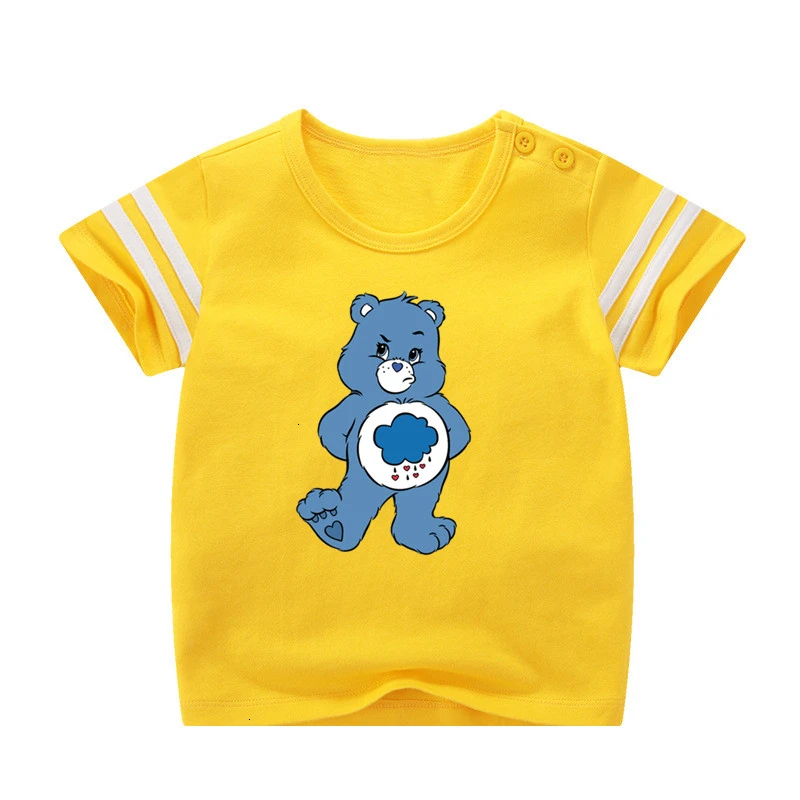 Для мальчиков или девочек, Care Bears с персонажами из мультфильмов, детская спортивная футболка из натуральной детская футболка для маленьких мальчиков летние топы с рисунком из аниме cartoonTees - Цвет: as picture