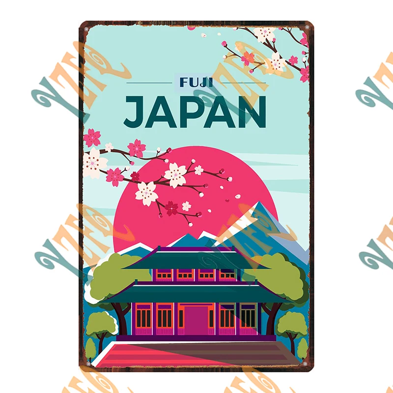 

Japanese Ukiyo-e Kimono Elements Sign Vintage Metal Plaque Plates Decor For Pub Bar Home Tin Gift Decoration Poster DU-11140B