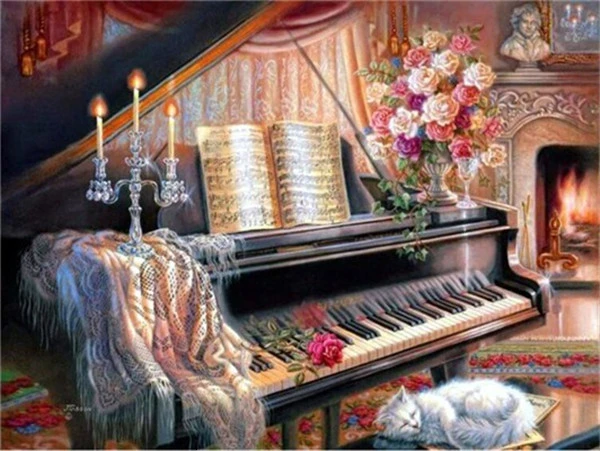 HUACAN 5d алмазная живопись полный квадратный рояль алмазная вышивка художественные наборы цветочные декорации домашнее украшение - Цвет: F5323