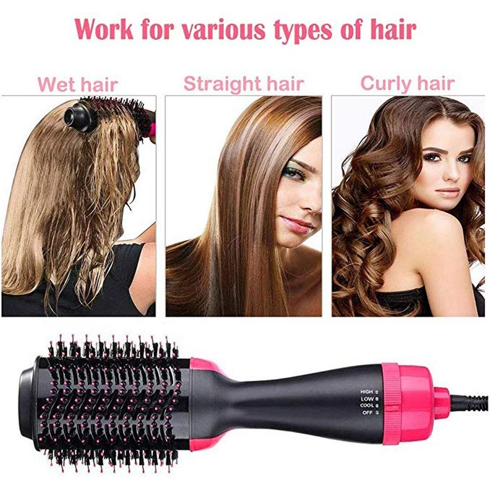4 in 1 Air Curling Brush Straighten Curl Comb One Step Hair Drying Tool Electric Hair 2