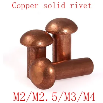 

20/50Pcs GB867 M2 M2.5 M3 M4 Copper Rivet Pan Head Solid Rivets Brass Half Round Solid Rivet Cap Nail