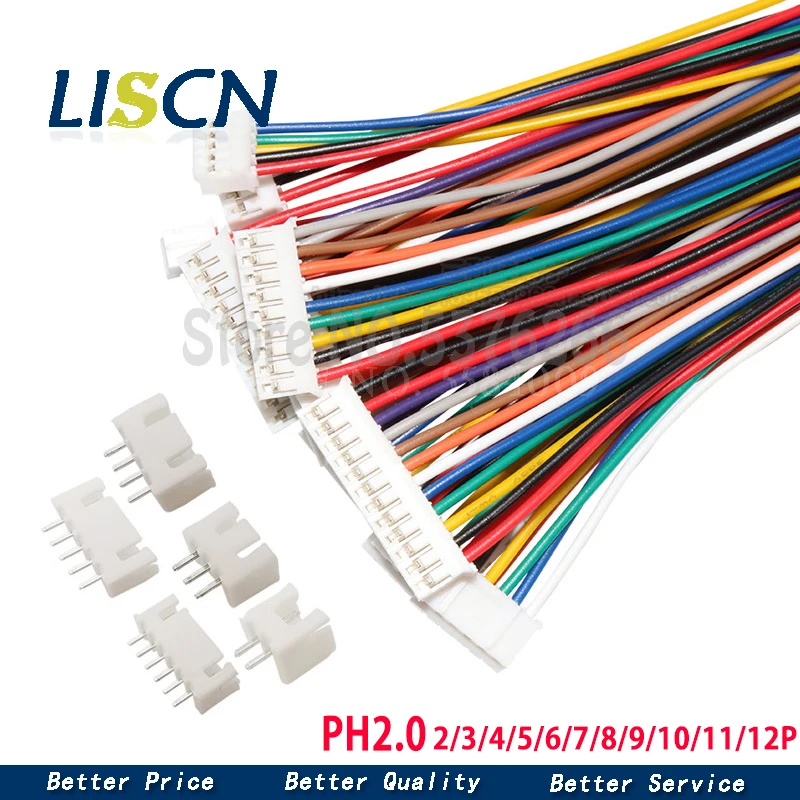5 комплектов PH2.0 Micro Mini JST 2 0 PH Штекерный разъем штекеры провода 50 см 26AWG