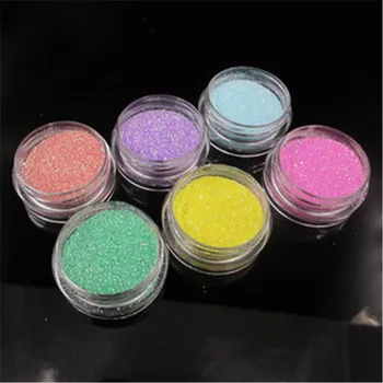 

6PC Candy Colors 1g Fine Holographic Glitter Powder Shining Sugar Nail Glitter Set Sequins Dust Powder Nail Art Decorations