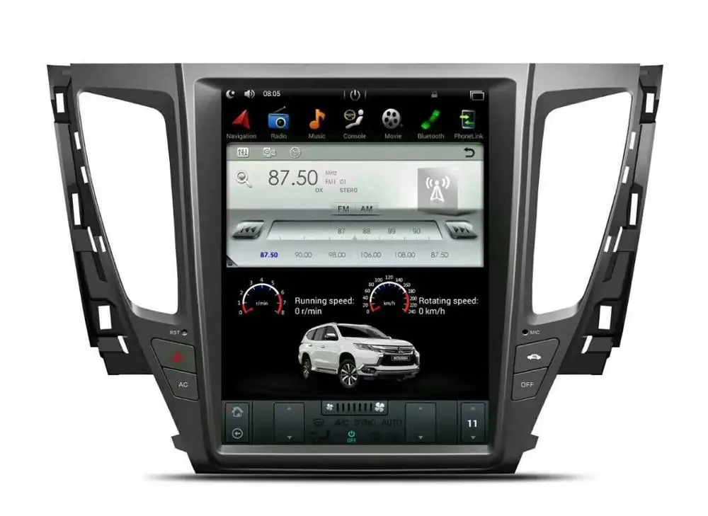 Excellent Vertical Screen Tesla Style Android 9.0 7.1 6.0 12.1 Inch Car Dvd Player For Mitsubishi Pajero Sport Radio GPS Navigation 2016+ 2