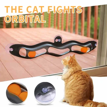 

Pet Cat Funny Ball Toy Sucker Windows Cat Toy Play Pipe With Balls Cat Toy Track Play Tunnel Pet Toys Products 1pc