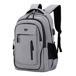 Multifunctional Computer Backpack Men Solid Oxford School Bags Big Capacity 15.6 Inch /17.3 Laptop Bag College Student Backpacks