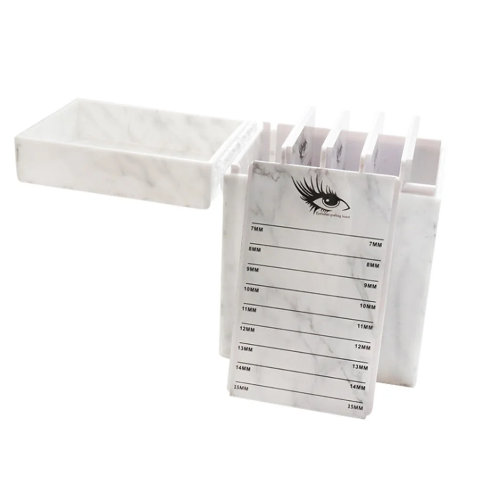 Container Large 5 Layers Durable Clamshell Storage Box Individual Pallet Organizer Acrylic Sliding Door False Eyelashes Holder - Цвет: Marble