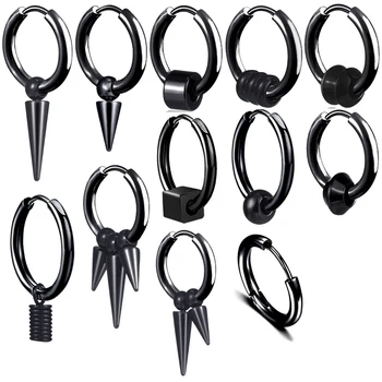 

Fashion Rivet Taper Stainless Steel Earring For Women Mens Classic Punk Design Stud Ear Jewelry Gifts 2 pieces